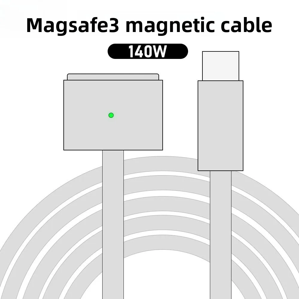 140W Magnetic TYPE-C To Magsafe3 Charging Cable Suitable for 2021 MacBook Laptops