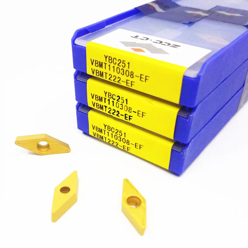 

VBMT110308-EF YBC251/VBMT110304-EF YBM153/VBMT110304-EM YBM153 VBMT11 ZCC.CT CNC carbide inserts 10pcs/box