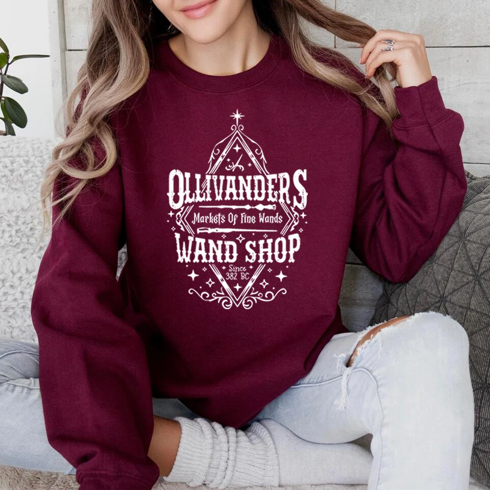 Ollivanders Wand Shop Sweatshirt Wizard Wand Shop Shirt Universal Trip Hoodie Book Nerd Jumper Magic School Crewneck Sweatshirts