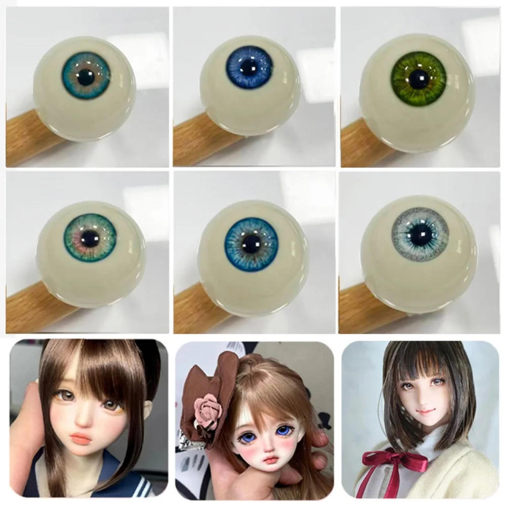 1pair 20mm Acrylic Fake Eyes Eyeballs with 3 Dimensional Fitting Eyes 10 Styles Silicone Doll Simulation Eyeballs