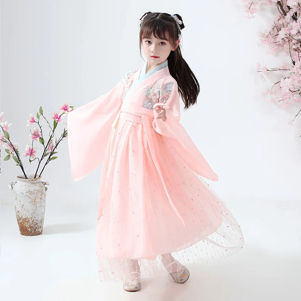 Ancient Chinese Costume Child Kid Fairy Dress Cosplay Hanfu Folk Dance Performance Clothing China Traditional dress for Girls