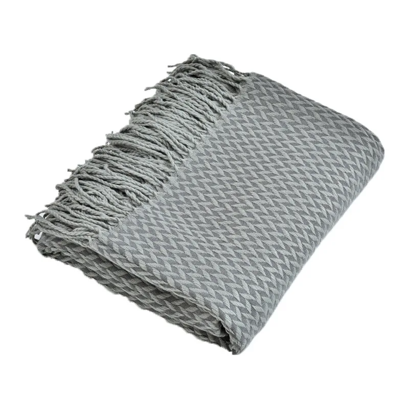 INS divano coperta nappa motivo geometrico coperta grigia mobili sedia prodotto fotografia decorazione puntelli sfondo panno