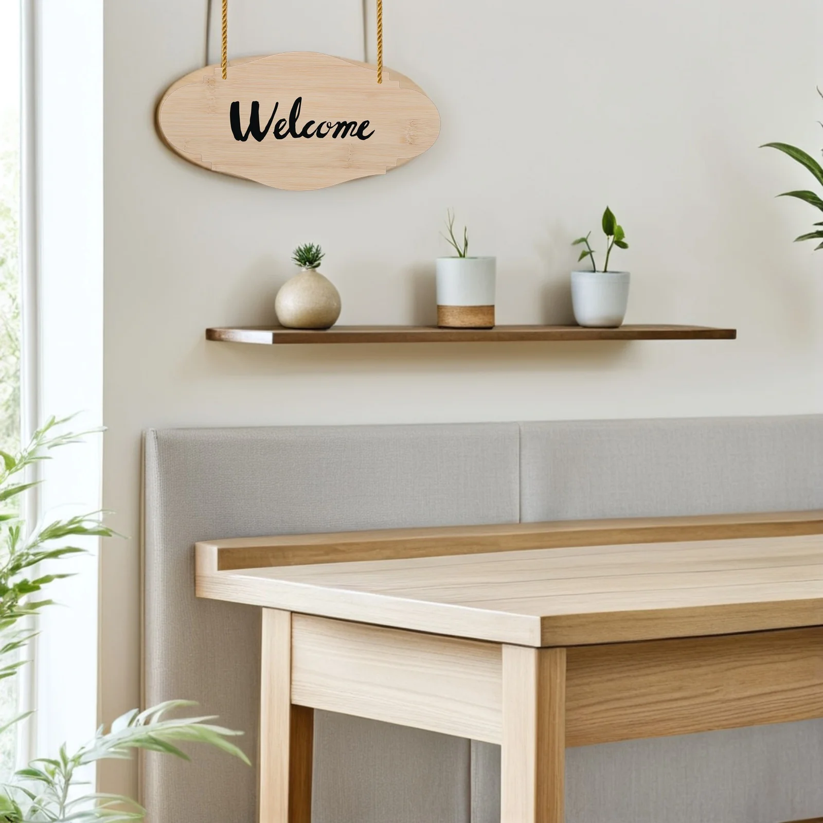 

Bamboo Blank Hanging Sign Smooth Surface DIY Crafts Open Closed Door Plaque Business Store Office Coffee Shop Decoration