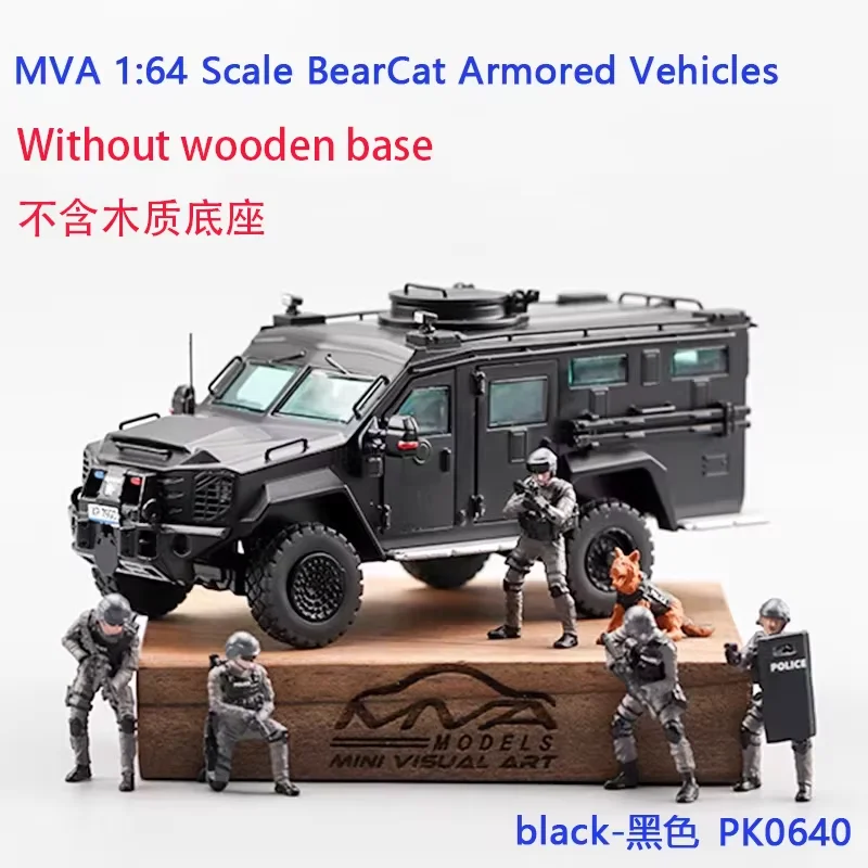 MVA BEARCAT 模型 1:64 ベアキャット装甲車 - グレー MVA 1:64 Scale Alloy BearCat Armored Vehicles With Doll Model