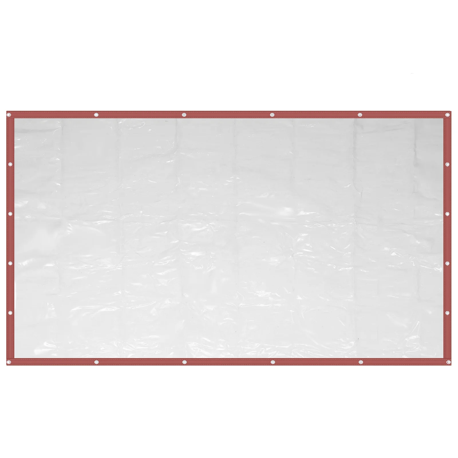 Mult-Size Commercial Durable Rainproof PVC Clear, Awning Canopy Curtain Enclosure Patio Roll up Enclosure with Brown Edge and Grommets 0.5mm Thick (8 * 16FT /2.5 * 5m)