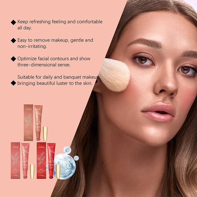 Crème Blush de marque coréenne crée un maquillage naturel longue durée, améliore facilement le teint et modifier rapidement la crème pour la forme du visage