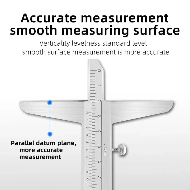 Depth Vernier Caliper, High Precision Depth Caliper Height Measuring Tool 0- 150/0-200/0-300 Height