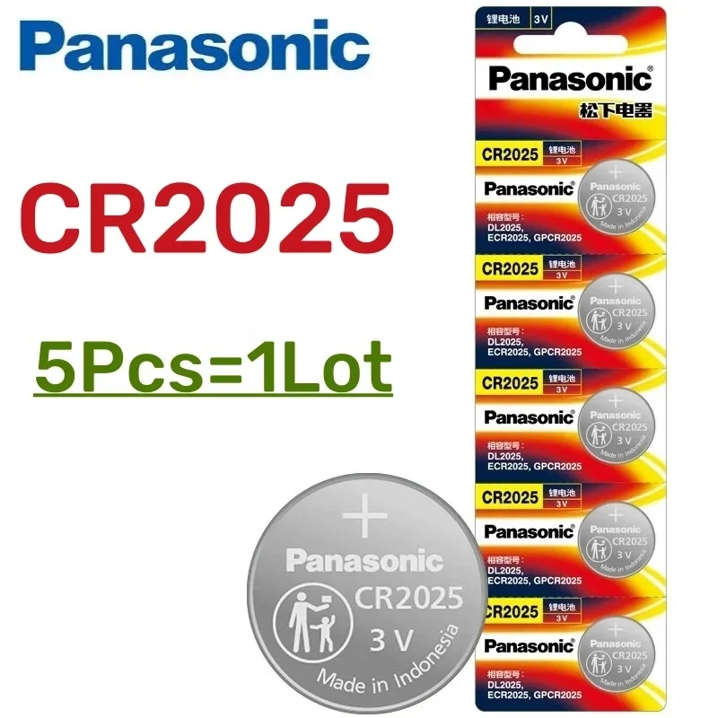 5Pcs Original Panasonic Lithium Coin Battery CR2025 CR2016 CR1632 CR1220 CR1620 Long Lasting For Car Key Remote Watch Controller