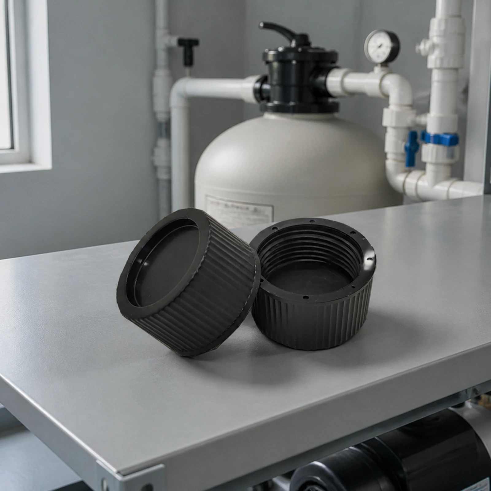 Sand Filter Drain Cap Ribbed Sand Filter Drain Cover Replacement Compact for Maintenance Technicians