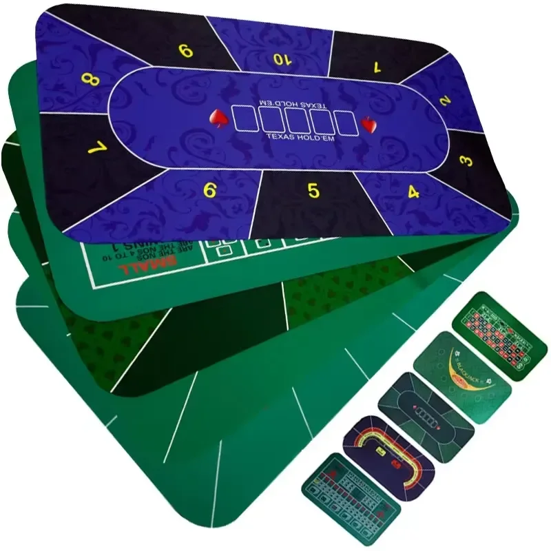 Professional Texas Holdem Poker Tablecloth 240x120cm Square Rubber Pad 2mm Thick Gaming Mat for Up to 10 Players