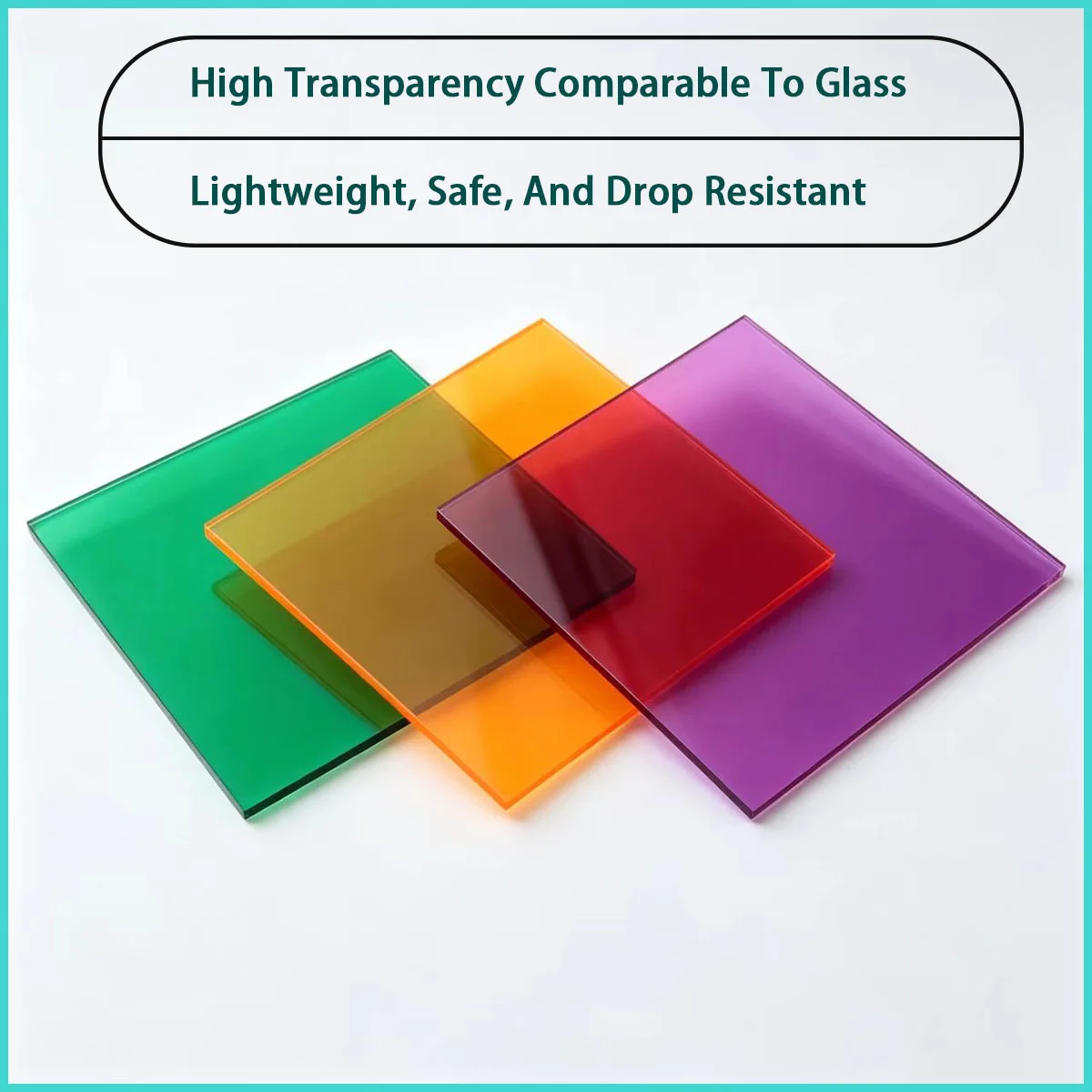 Size 100*100-300*400mm colored transparent acrylic board for decoration, lampshade products, etc