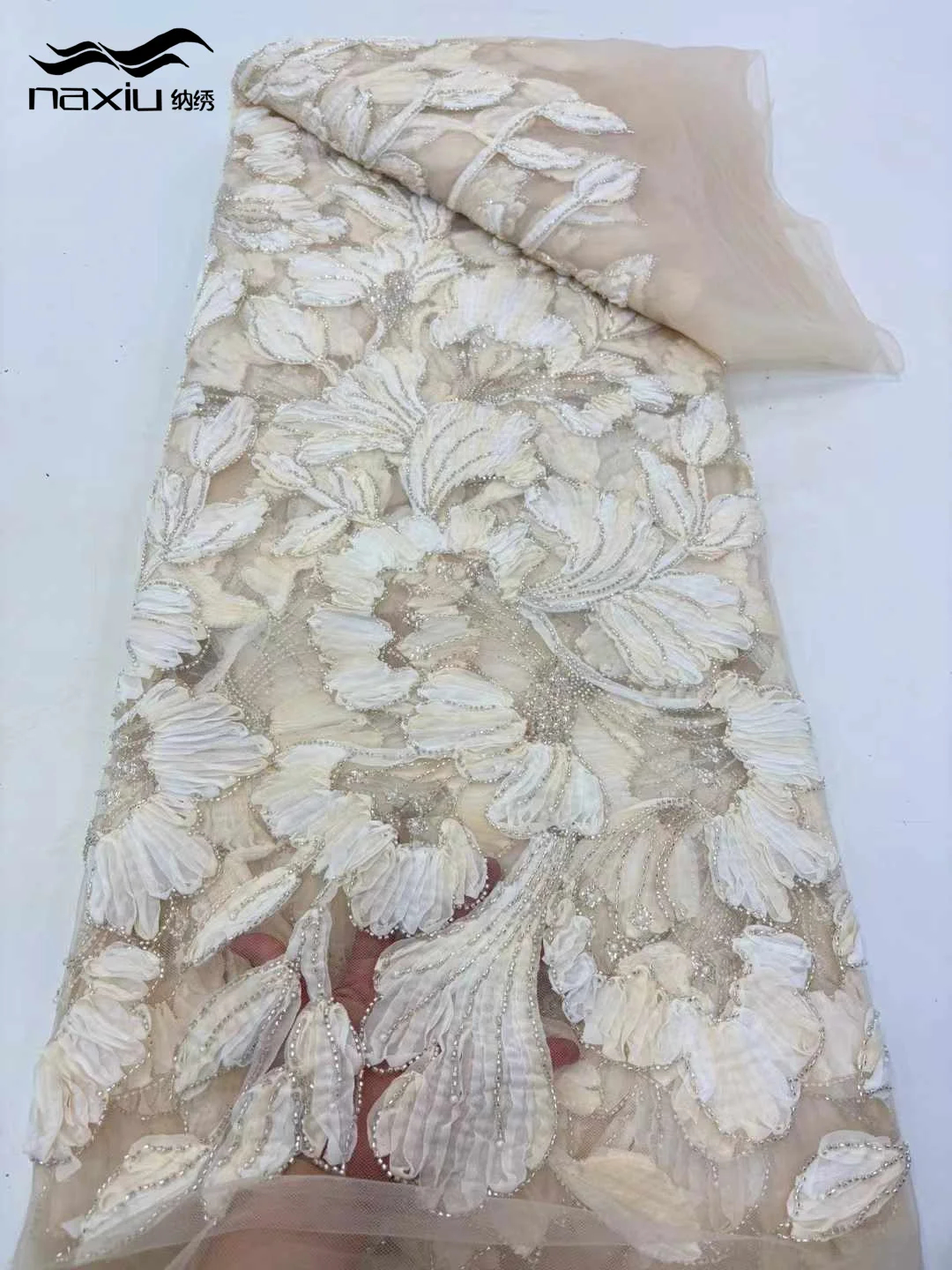 

Роскошная африканская кружевная ткань Madison с блестками и бисером, высокое качество, 2022, французский стиль, 5 ярдов, нигерийское кружево для праздничного платья