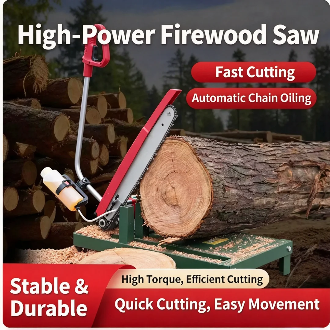Household 220V Electric Wood Cutting Saw High Power Plug-in Firewood Saw for Rural Log Cutting