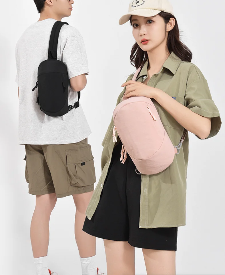 Unisex Lightweight Outdoor Backpack Crossbody Bag, Stylish and Simple, Anti-magnetic, Solid Color, Versatile Chest bags Bolsa 가방