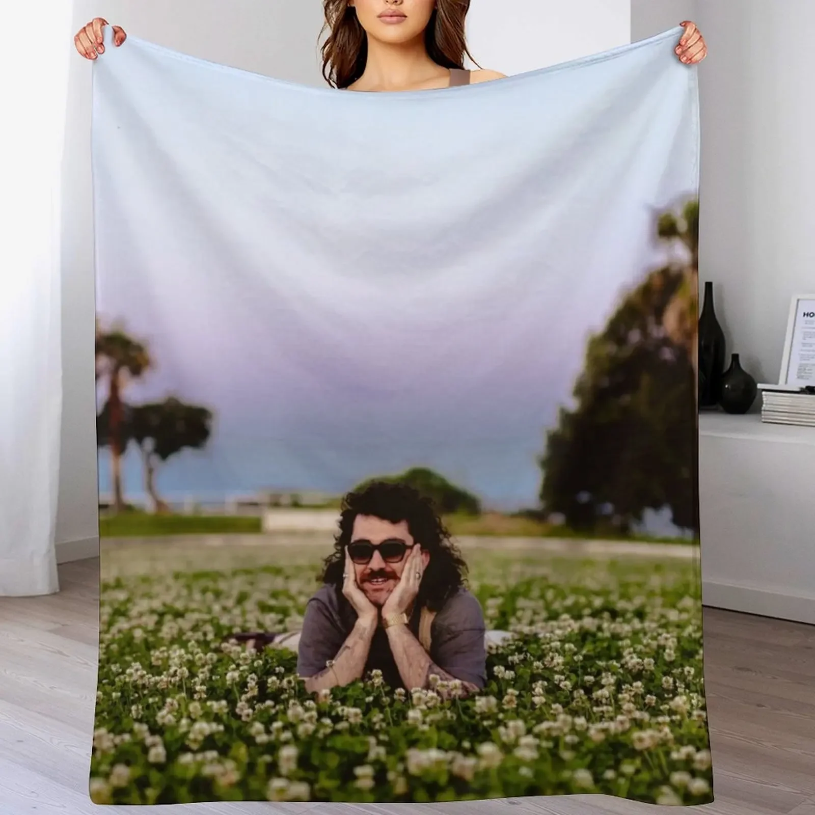 

Matteo of the Flowers Throw Blanket Machine Washable Soft Warm Blanket