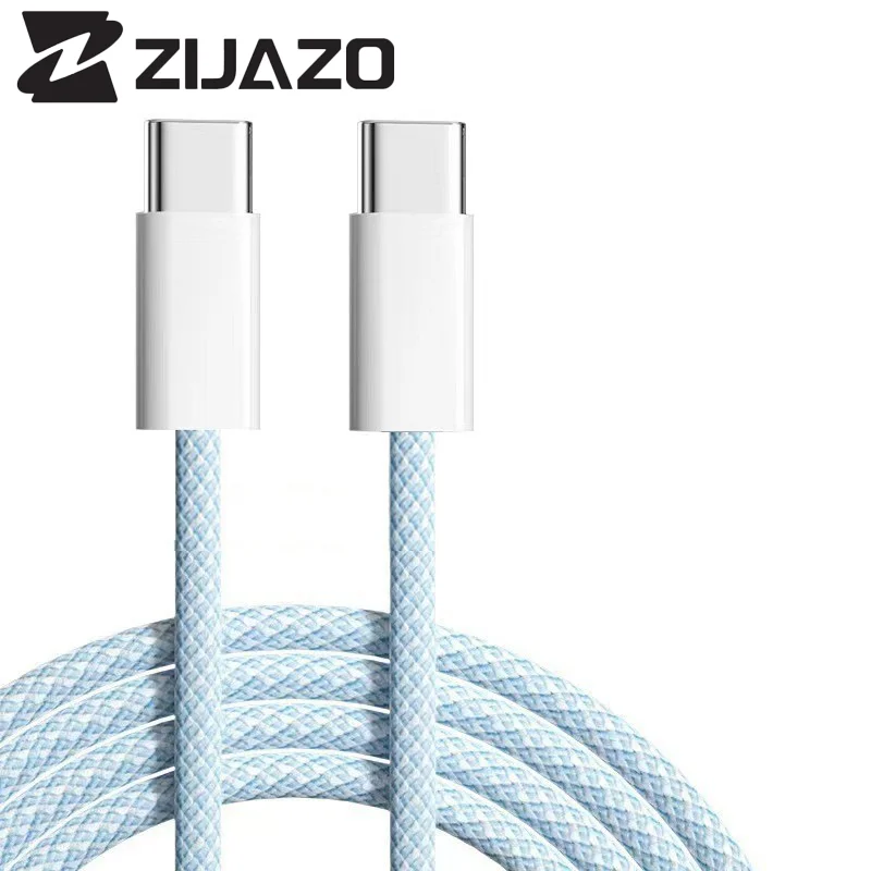 ZIJAZO USB-C to Type C Color Cable For Apple iPhone 15 PD 60W Fast Charging For Huawei Xiaomi Samsung Type C Weaving Cable view 6