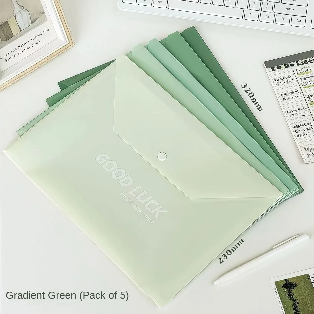 Paquet de 5/20 dossiers de documents multicolores A4 en polypropylène transparent-enveloppes en plastique PP durables pour fournitures scolaires et de bureau