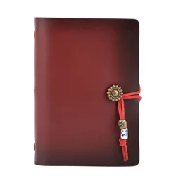 A7 retro pocket notebook with rope buckle, Binder soft leather simple portable small notepad，with 80 inner pages