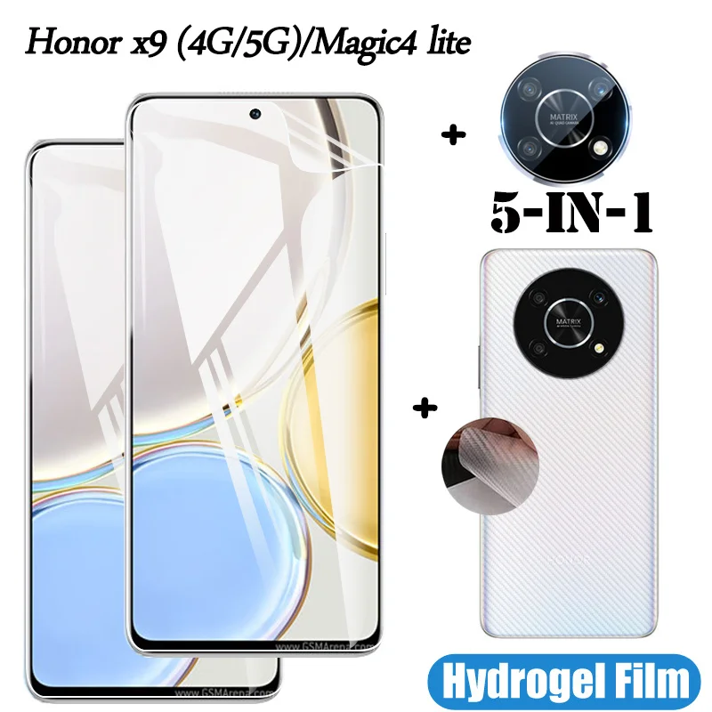 

accessories, hidrogel screen protector for honor magic4 lite xonor x9 4g x9 5g honorx9 honor x9 protective hydrogel film + camera film protection + back film / not tempered glass