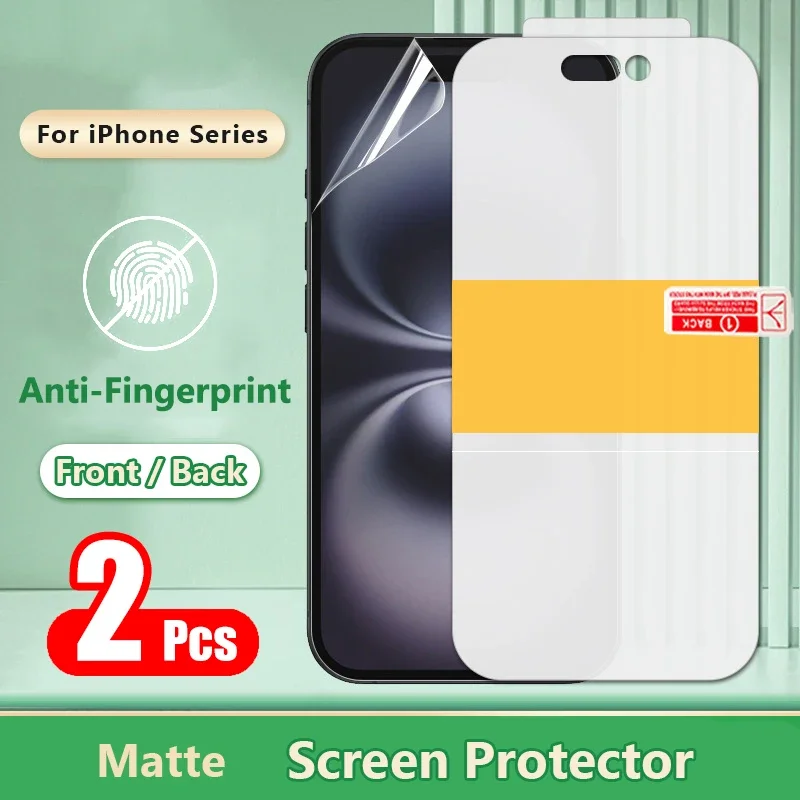 

2Pcs Matte Hydrogel Film For Apple iPhone 16e 11 12 13 14 15 16 Pro Max Plus Mini Frosted Game Screen Protector Not Glass