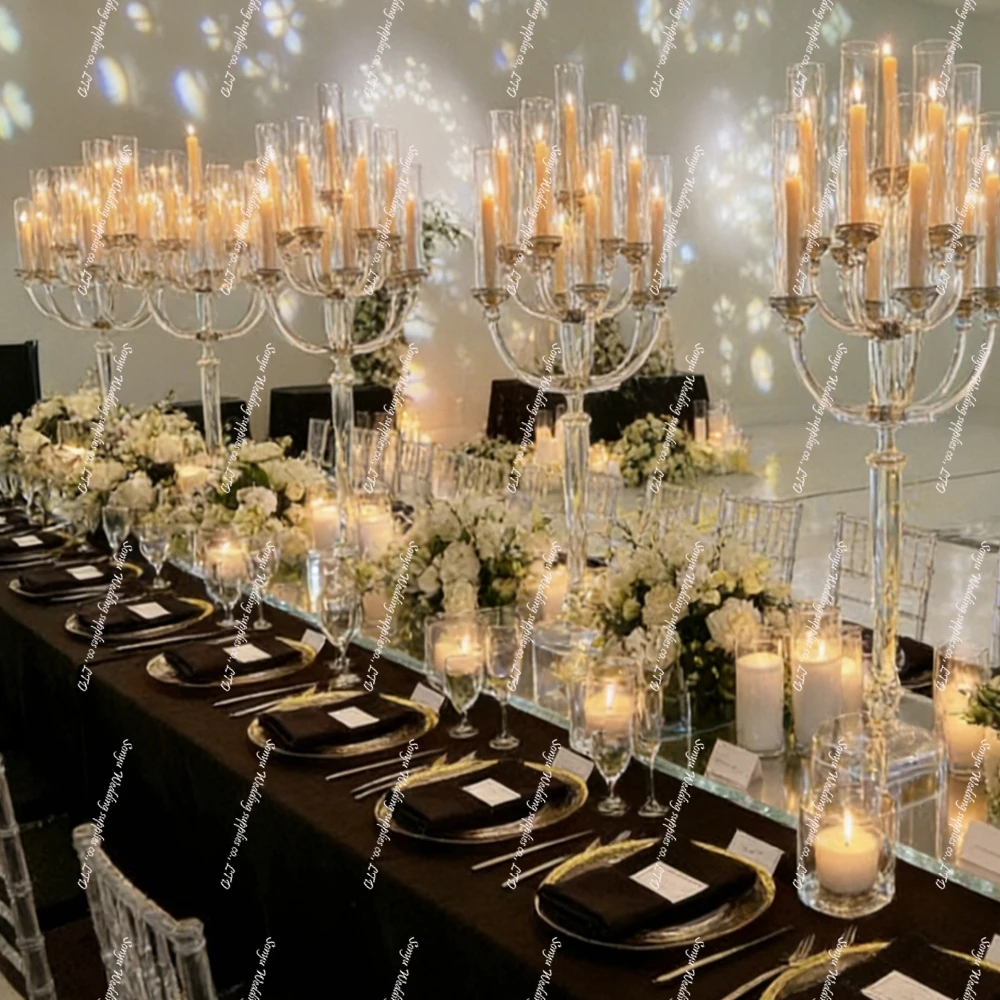 

5 шт. f30 Оптовая продажа: Сверхмощная свадебная люстра-подставка, очень большая хрустальная арочная люстра-подставка для свечей