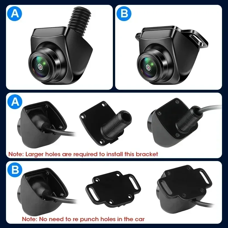 Car Rear View Camera 170 Degree Fish Eye Night Vision No Punching AHD 1920*1080P CVBS NTSC PAL Universal Backup Parking Lens