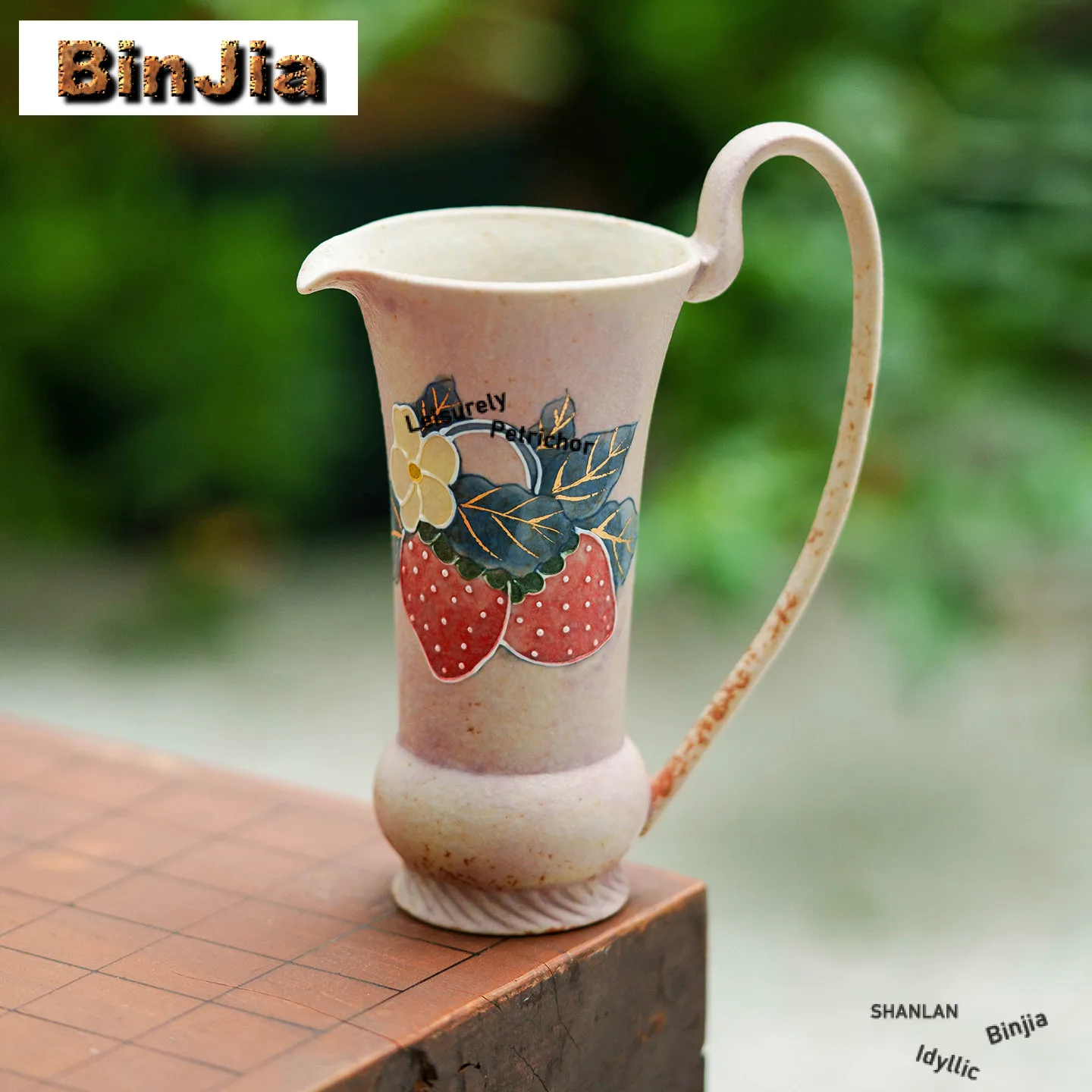 

110ml Hand-painted Pink Strawberry Tea Pitcher Pour Tea Cha Hai Dispenser Justice Cup Fair Mug Chinese Tea Set Accessories