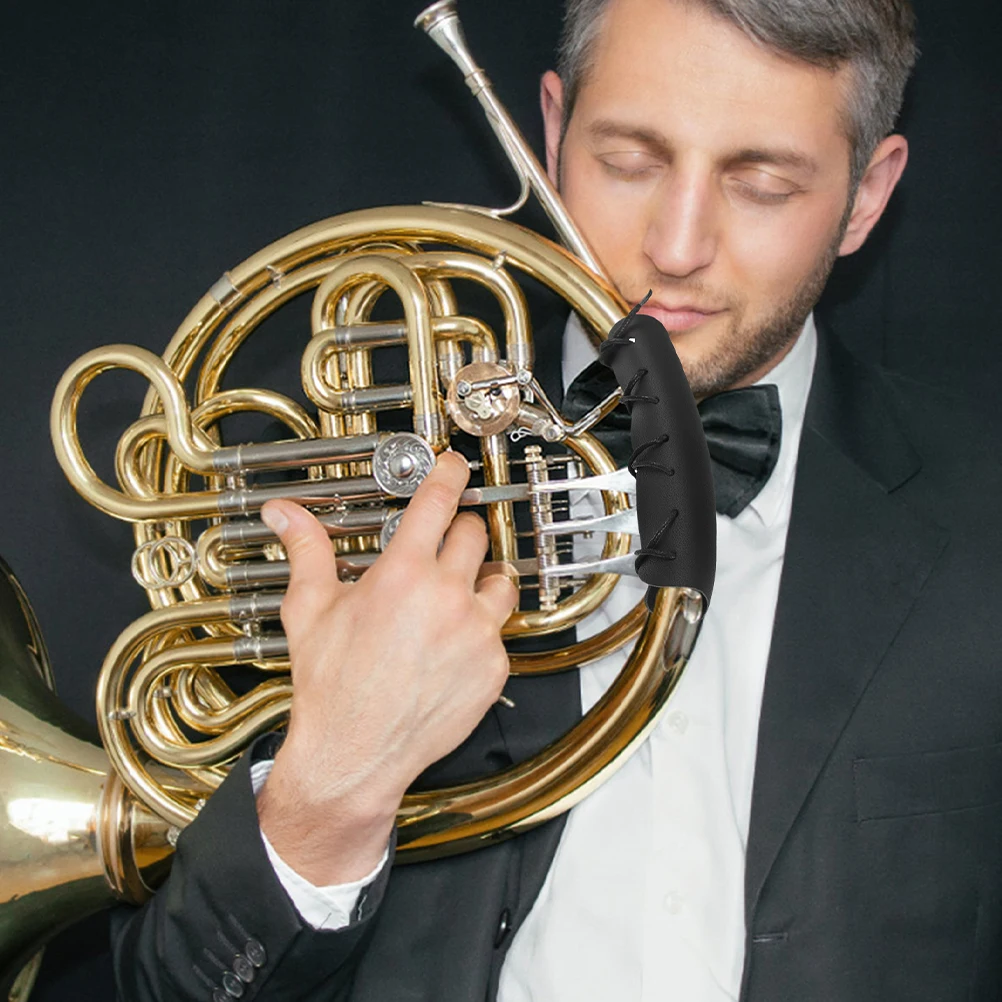 

2Pcs French Horn Protective Hand Pads Wrap Covers Lightweight Horn Handle Guards for Scratch and Dirt Protection