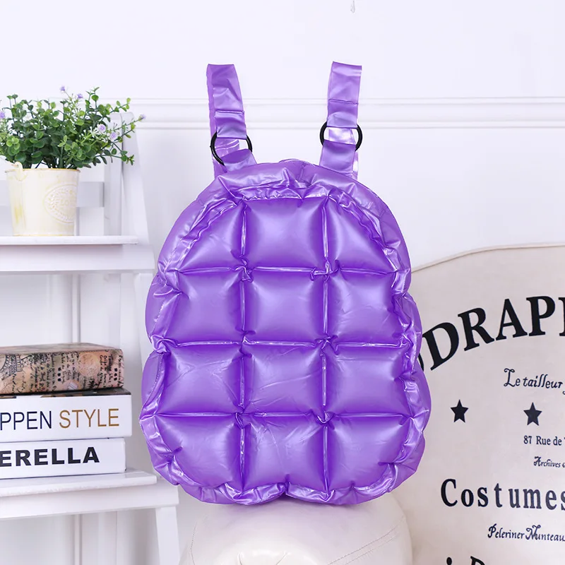 Zaino carino gonfiabile in Pvc borsa da scuola di grande capacità borsa da scuola impermeabile borsa da spiaggia Color caramella borsa da scuola per