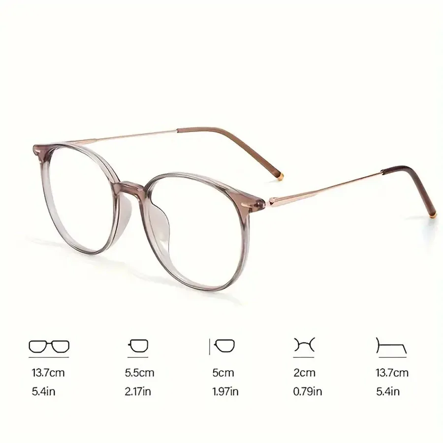 6-pack Fashion Retro Round Frame Trendy Glasses, Unisex, Suitable for Daily Wear Outfit