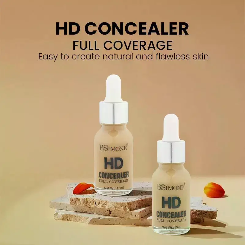 BSIMONE-Base líquida hidratante de 15ml, Control de aceite duradero, cubiertas naturales, flavos, ligeros, finos, transpirables, oculta las imperfecciones