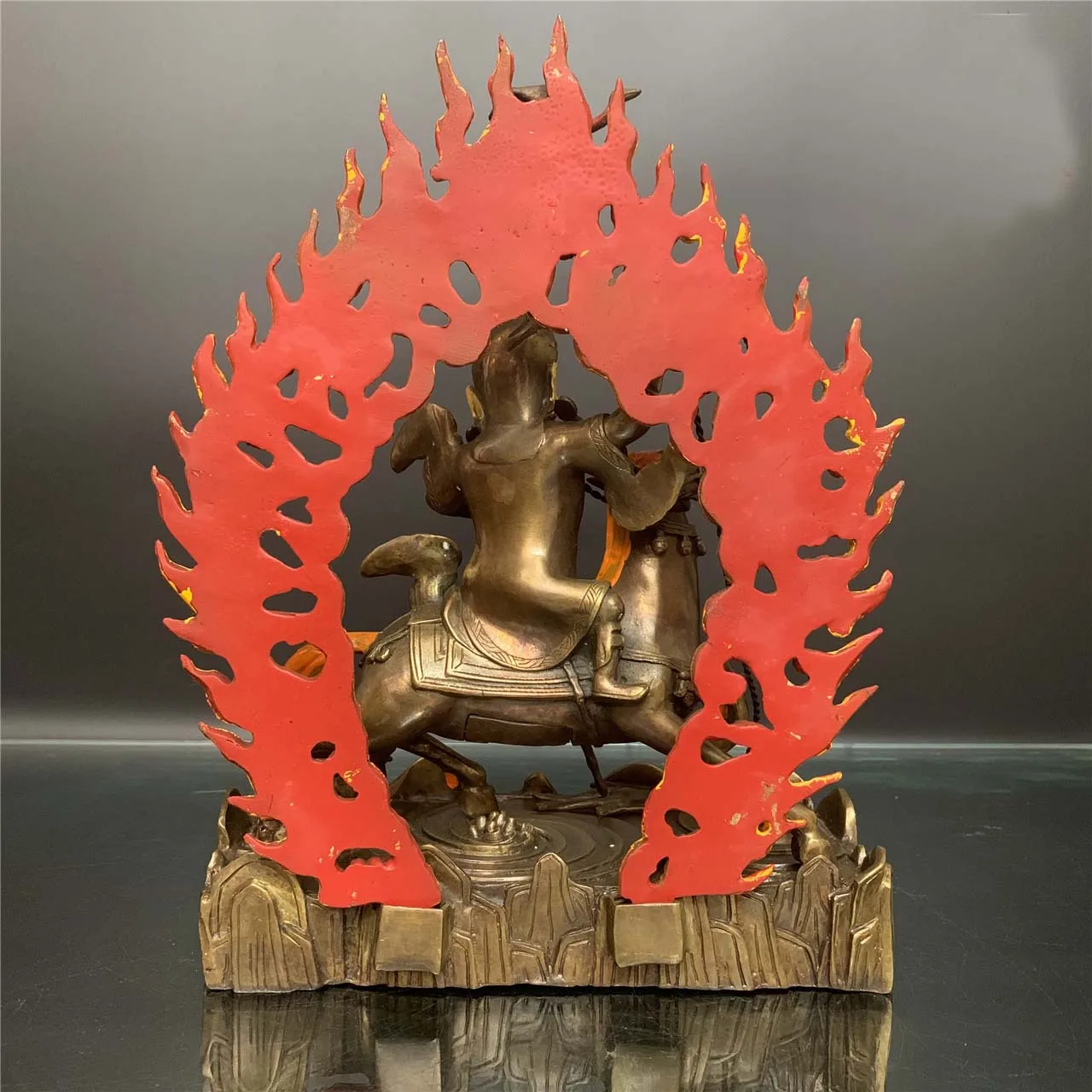 نادر جيد نيبال التبت معبد النحاس زيمار دارما حامي الثناء الله بوذا تمثال قاعة البوذية حماية العبادة 25 سنتيمتر #5