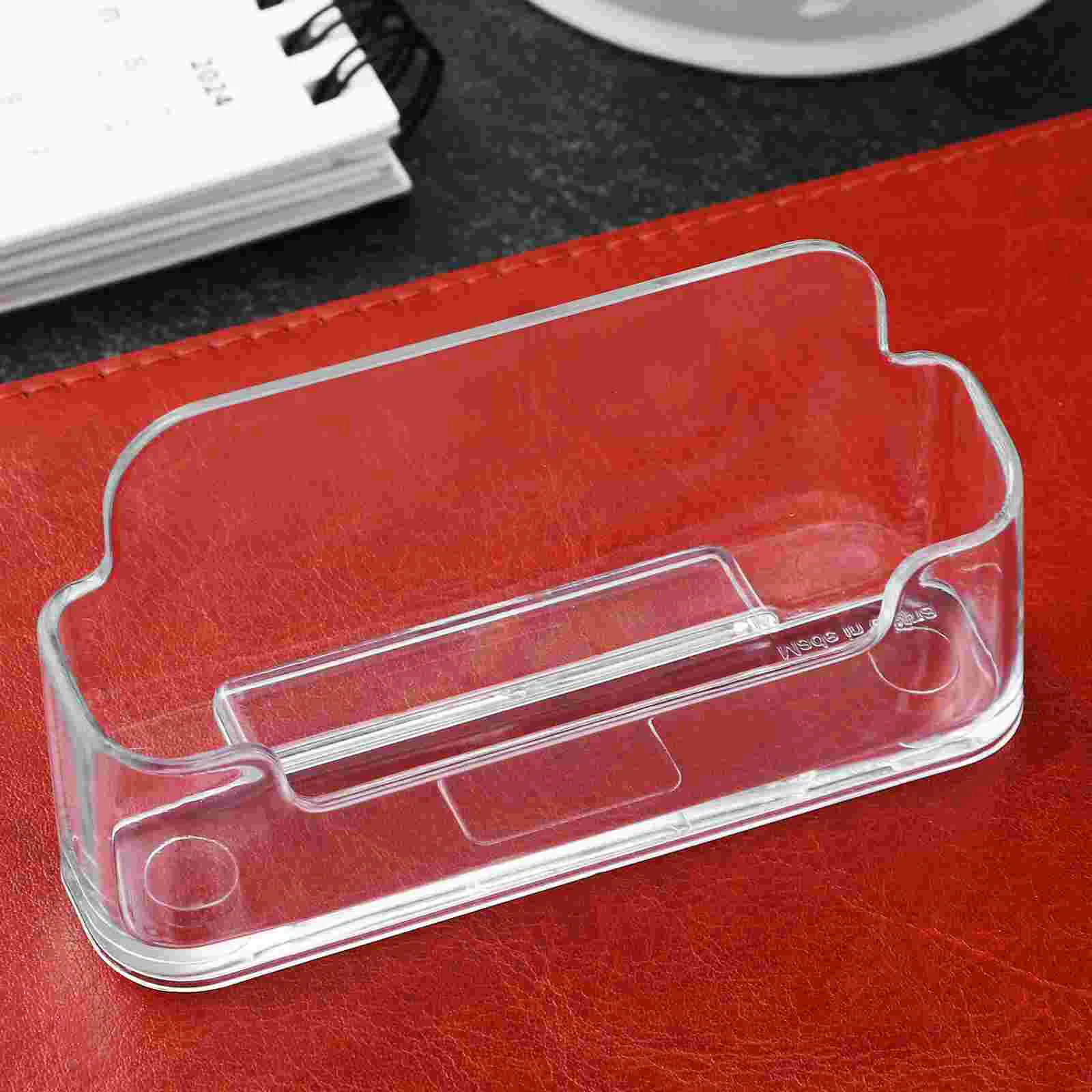 6 Pcs Acrylic Business Card Holder Stand For Desk Multi-use Cards Organizer Display Name Office