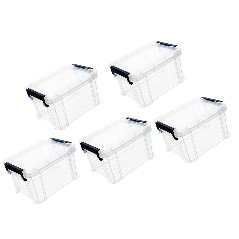 5pcs Mini Storage Container Storage Bins Small Clear Bin Portable Storage Boxes mini storage bins small plastic tote