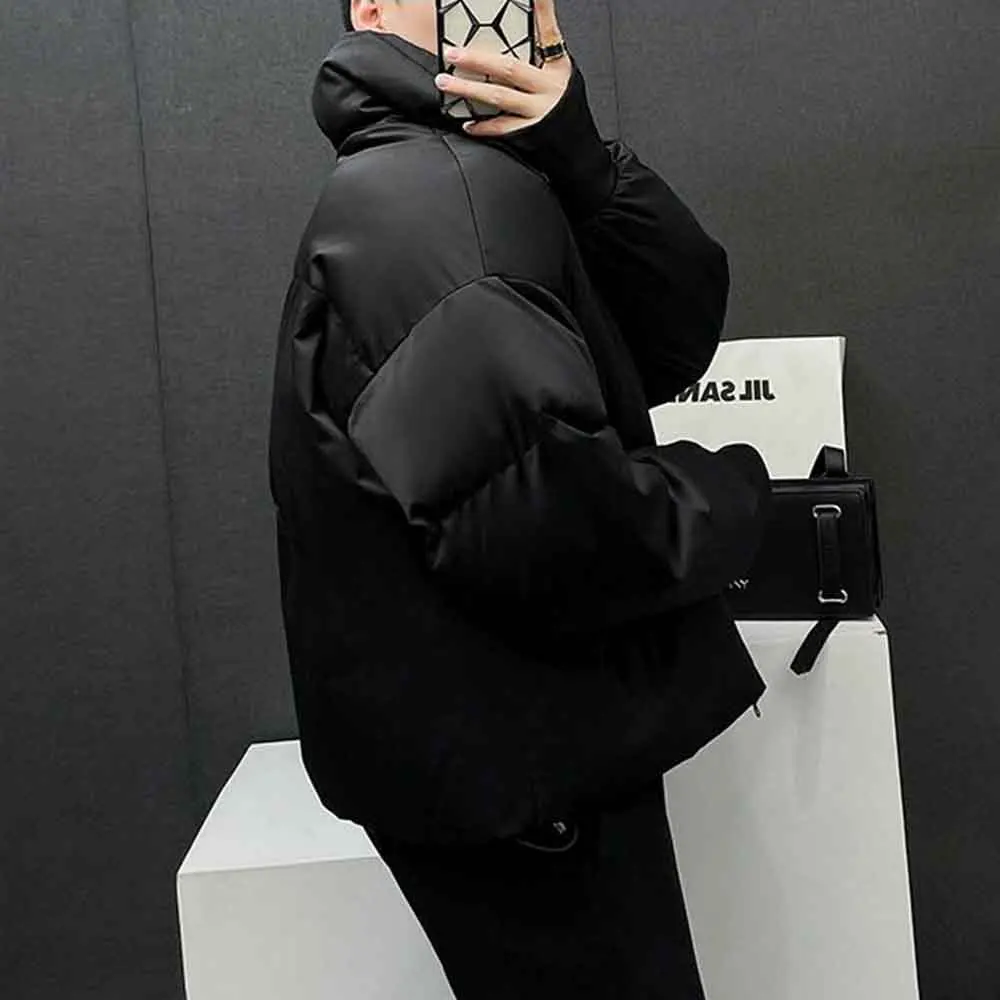 2025 شتاء جديد الرجال بلون سترة قطن بأكمام طويلة الأمريكية الرجعية الموضة العصرية شارع العليا فضفاض المتخصصة الرجال