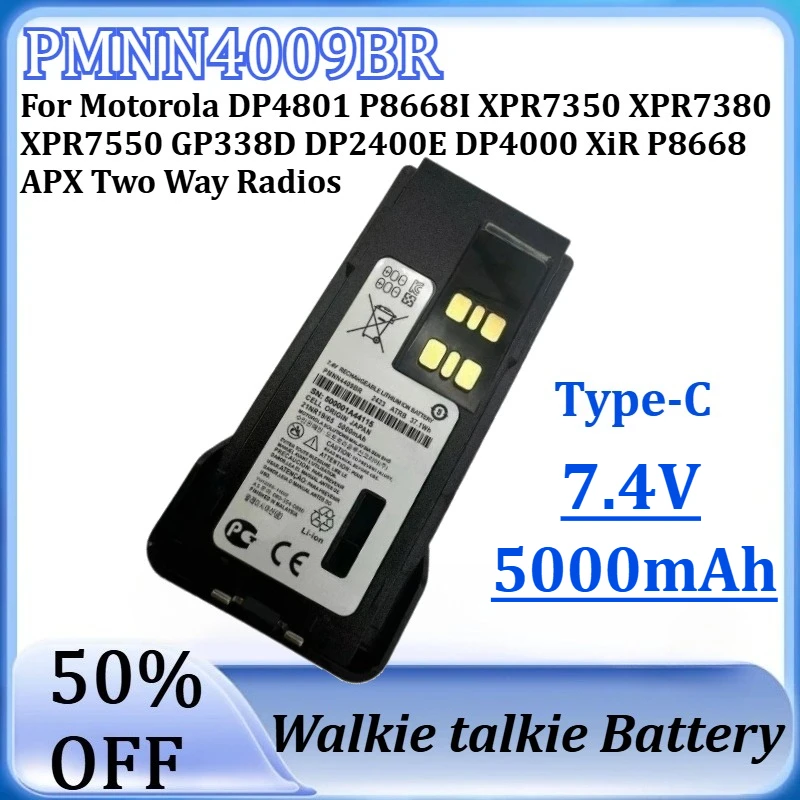 New PMNN4009BR Battery for Motorola DP4801 P8668I XPR7350 XPR7380 XPR7550 GP338D DP2400E DP4000 XiR P8668 APX Two Way Radios