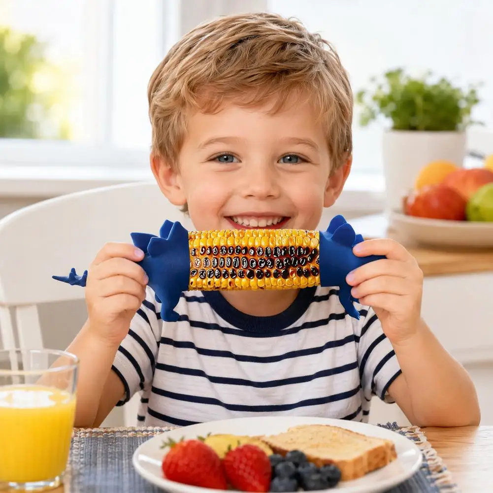 Bbq Skewers Easy Grip Corn Holders Dinosaur Corn Holders Set Durable 3d Printed Prongs Stainless Steel Corn Cob Picks Fun Bbq