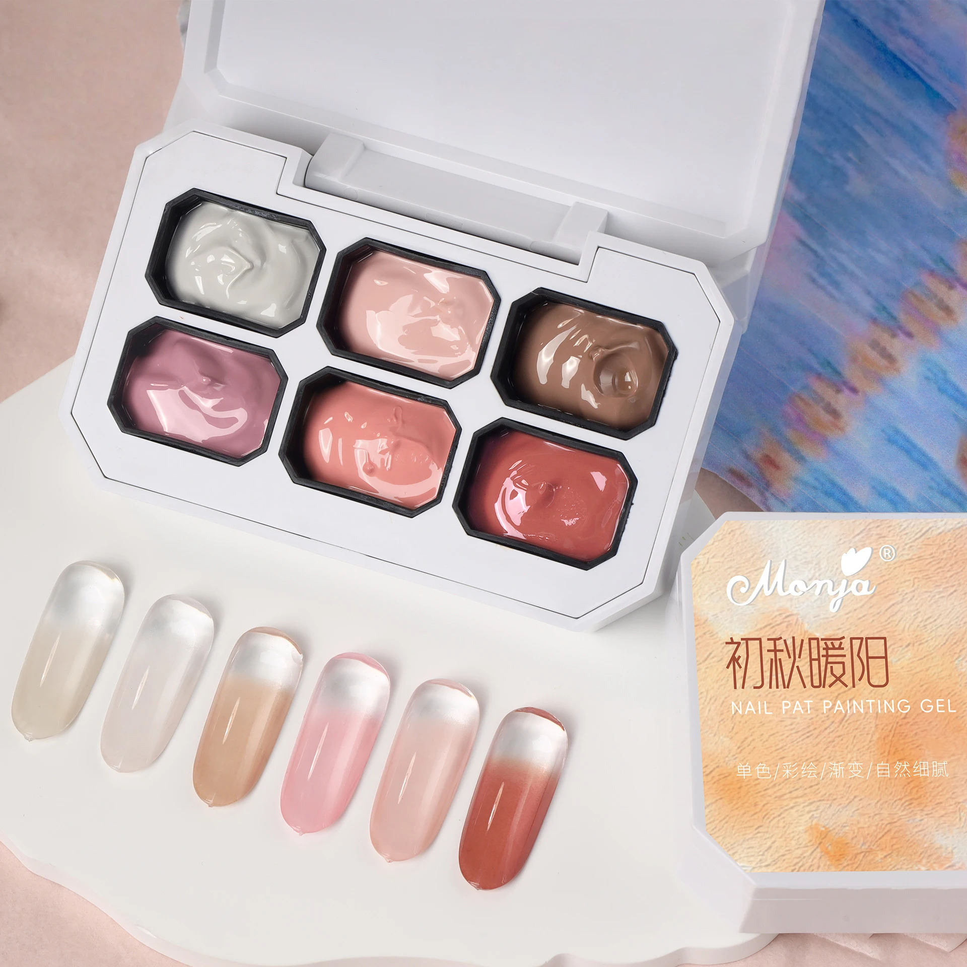 6 couleurs solide Pat peinture Gel Semi Permanent tremper UV LED haute Saturation populaire Semi-solide Nail Art bricolage vernis à ongles ﻿ ﻿ ﻿ ﻿