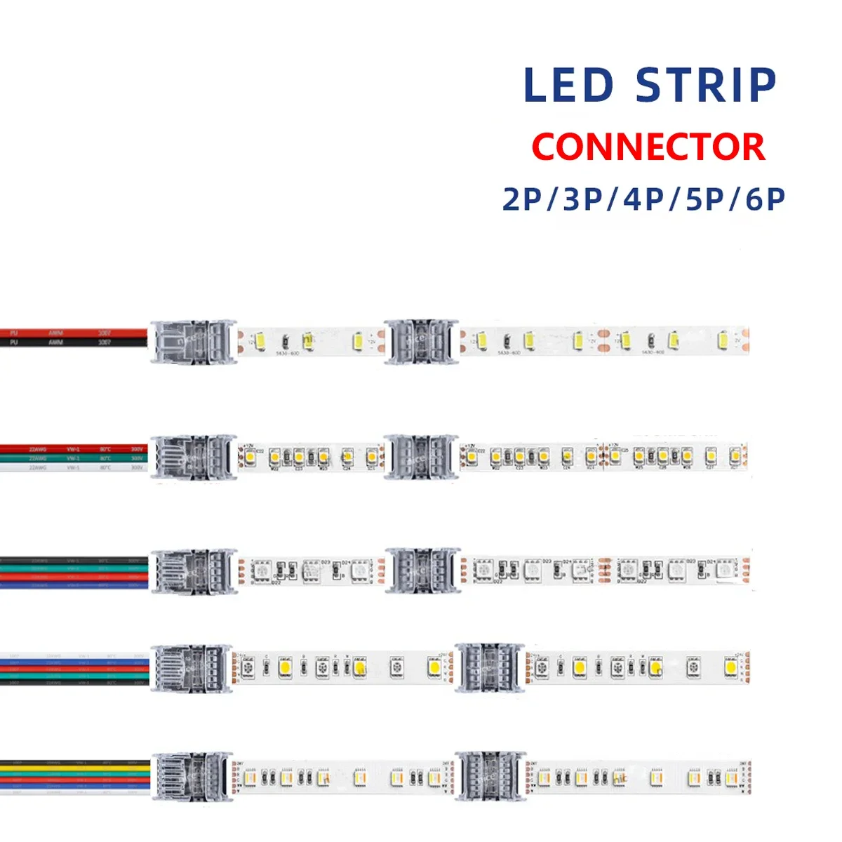 

LED Strip Connector Terminal Extension Wire Connector For 5050 WS2811 WS2812B 5050 3528 RGB LED Strip Lights To Wire Connection