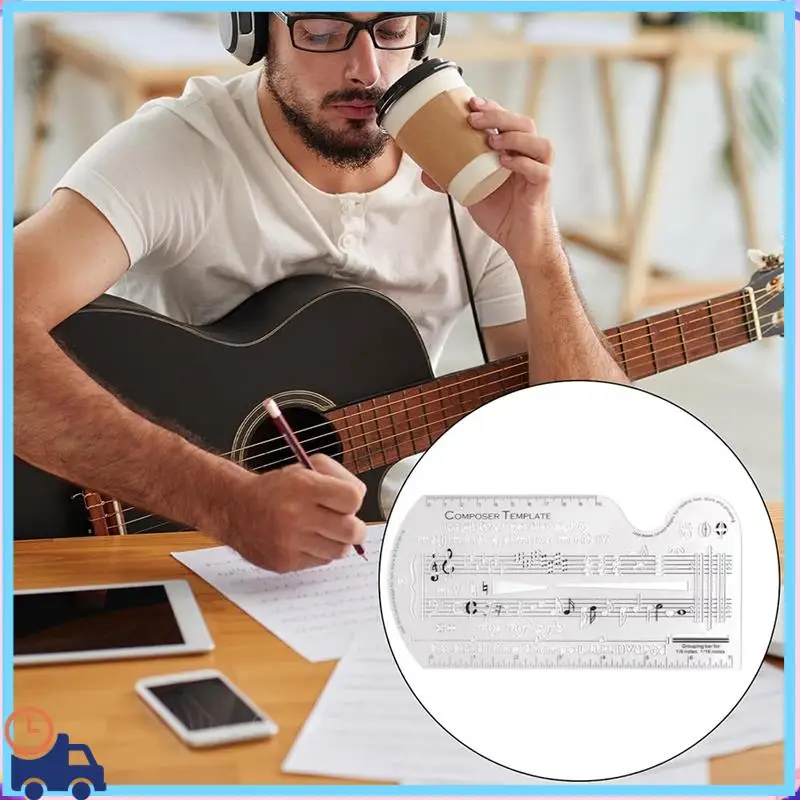 Latest Song Writer's Composing Template Stencil For Music Notes & Symbols Staff Drawing Ruler Music Composition Accessories