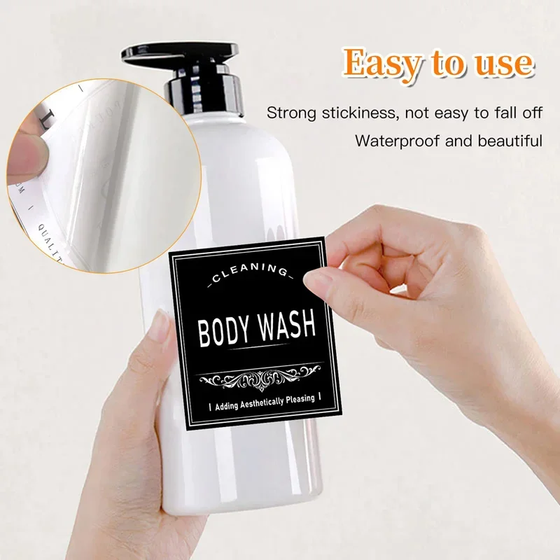 6/7/8PCS Bathroom Labels Sticker Waterproof Labels Home Kitchen Hand Soap Shampoo Lotion Conditioner Labels For Bottle