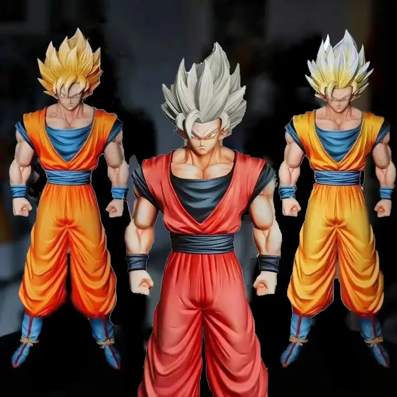 32cm Triple-Headed Dragon Ball Z SSJ2 Goku Action Figure - Super Saiyan PVC Collectible Statue Toy Gift Three Colors Available