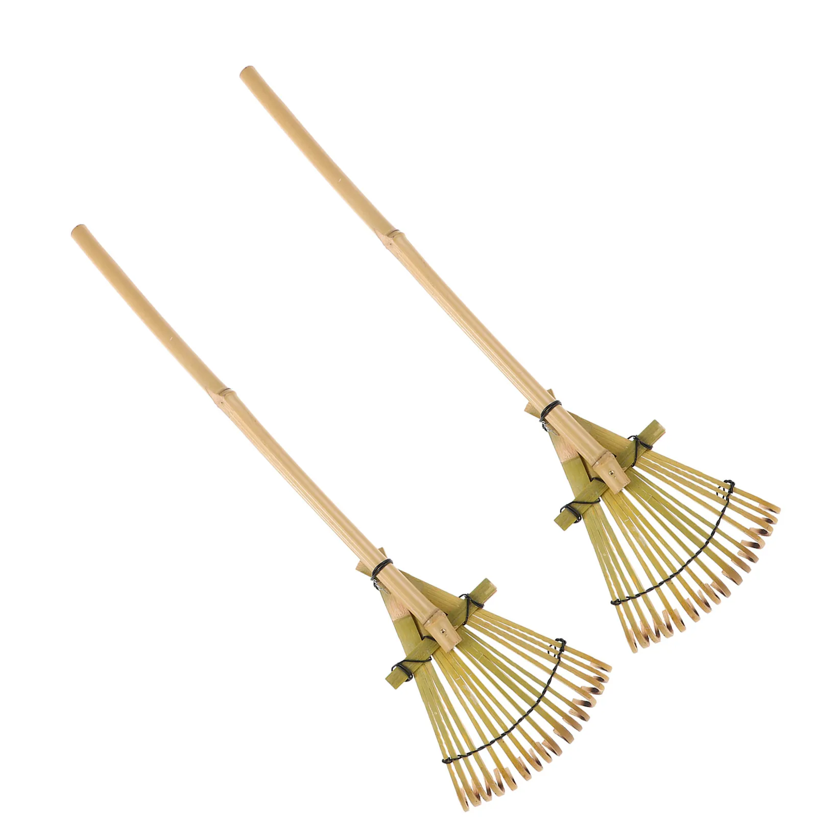 2Pcs 19.6 Inch Bamboo Hand Rake Japanese Garden Tool for Sand Sifting Ground Leveling Lawn Landscaping Sandbox Bonsai Rake