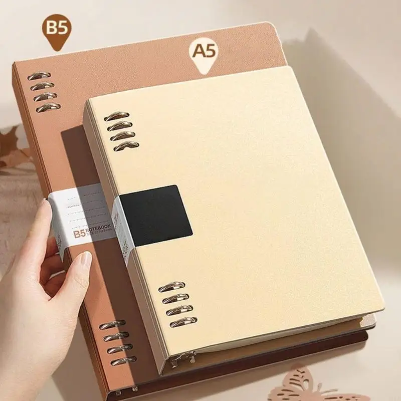Y5LB Loose Notebook Multi Purpose Removable Rings Notebook Lightweight