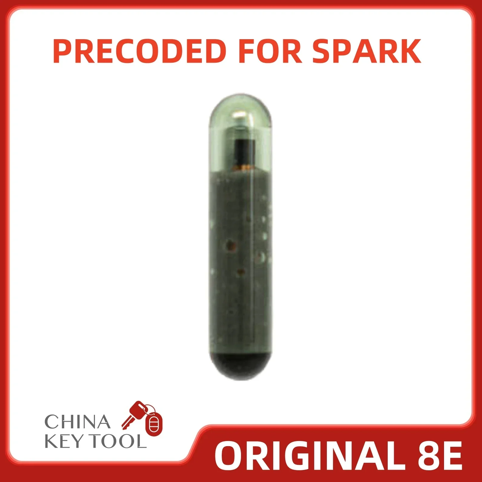 Puce de transpondeur en verre d'origine pour Chevrolet Spark, Megamos débloqué, 8E