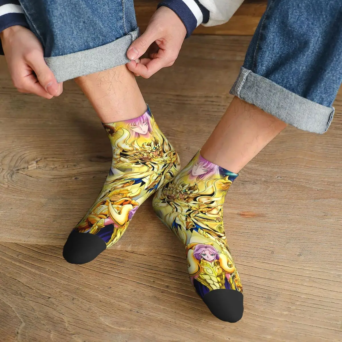 Fashion Saint Seiya Anime Ankle Socks Male Mens Women Summer Stockings Polyester