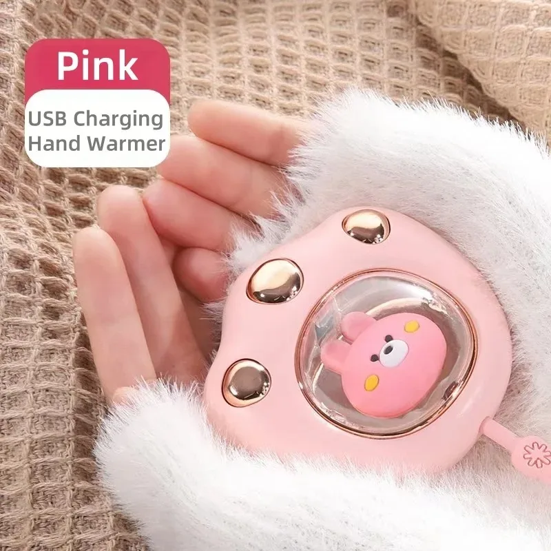 

Kawaii Cat Paw Hand Warmer Adjustable Temperature Rechargeable Cartoon Hand Warmers Luggage Winter Warm Pocket Electric Heater