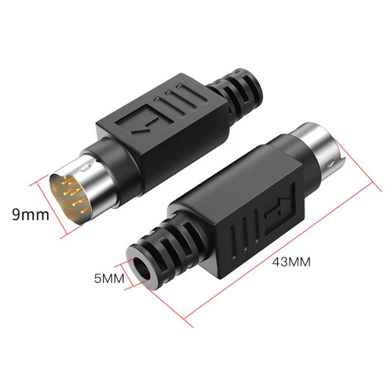 2 pcs DIY for Soldering Cables Mini DIN Connector S-Video terminal Circular 8 Pin Male With Plastic Handle Adapter socket