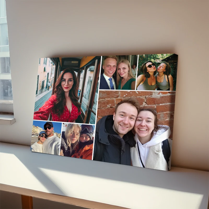 قطعة واحدة من ملصقات الحائط متعددة الصور، هدية الذكرى السنوية، دافئة، ديكور منزلي حديث، لوحة قماشية بدون إطار #3