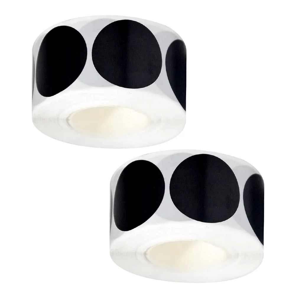 2Pcs 25Mm Blank Black Circle Stickers Reusable Writing Labels for File Coding Office Supplies Kitchen Jars Classroom Tools